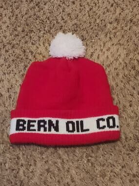Vintage Bern Oil Co Winter Beanie Stocking Hat Motor Oil Cap Made in USA